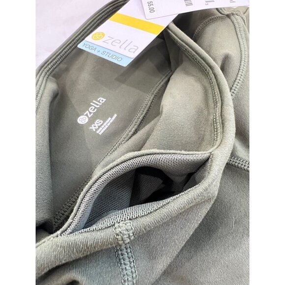 NWT ZELLA GIRL Size/XXS Yoga + Studio Kids' Live In Crop Leggings Pockets Green - Picture 8 of 10